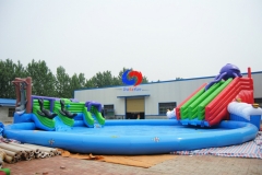 Above the land mega underwater world Octopus Paradise water slide large inflatable swimming pool water park on sale