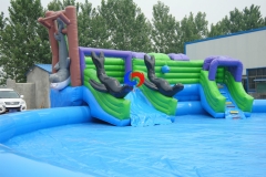Above the land mega underwater world Octopus Paradise water slide large inflatable swimming pool water park on sale