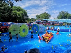 outdoor&indoor above ground Mobile commercial large swimming pool with floating inflatable pool floats water parks
