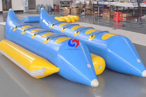 top quality PVC foldable 8/10 persons seats flying fish boat sea water park game inflatable banana-boat for sale