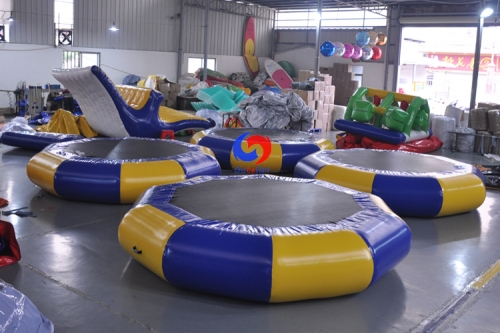 round jump bungee trampoline sea aquatic floating bouncing inflatable water trampoline for outdoor indoor park game