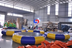 round jump bungee trampoline sea aquatic floating bouncing inflatable water trampoline for outdoor indoor park game