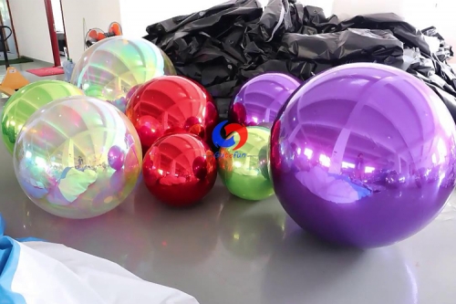 1.2m(48") Giant colorful mirror effect balloon green big inflatable mylar mirror ball PVC balloon mirror spheres for sale