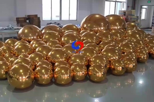 custom giant pvc reflective 1m Inflatable gold mirror ball 100cm for events christmas decoration