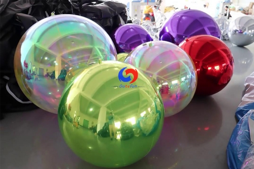 HOT sale 60cm light sphere mirror glaze balloon decorative inflatable shining sphere mirror ball disco mirror spheres