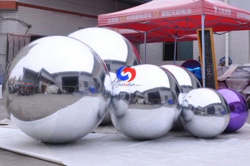40cm 0.5m 0.6m 0.8m 1m 3m decorative Silver Big Christmas ball inflatable shiny mirror disco ball mirror balloon