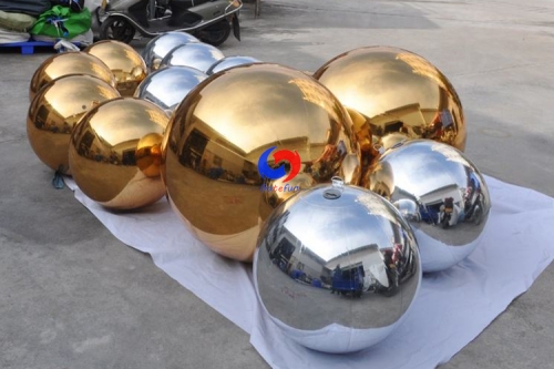 custom giant gold mirror inflatable silver ball christmas decoration giant 1m pvc inflatable mirror ball/sphere