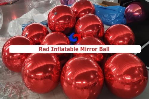 Ceiling decor Large scale props Mall decor 24''-60'' Metallic Inflatable Spheres Red Inflatable Mirror Ball/Sphere