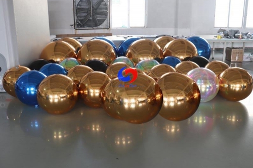 deluxe inflatable mirror balls sphere christmas colorful giant reflective gold 0.6m inflatable mirror ball decoration