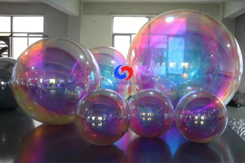 1m 2m 3m large decorative illusion color inflatable mirror ball