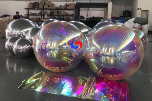 wholesale giant deluxe colorful pvc reflective decorative iridescent inflatable mirror ball/sphere kit
