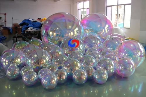 hot sale 1m 2m 3m Giant Inflatable Mirror Balls Mirror Spheres festival decoration inflatable rainbow mirror ball