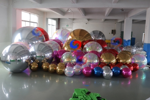 Red, Blue, Silver, Gold, Pearl decor shinny pvc event party inflatable mirror ball to celebrate every important event