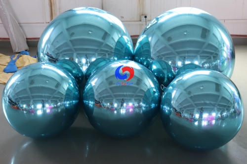 special event birthday wedding celebration Teal Inflatable chrome ball Re-inflatable Big Shiny Ball for multiple uses