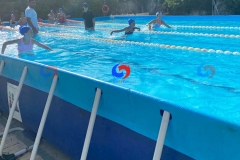 25 meter by 10 meter above the ground steel wall PVC tarpaulin rectangular metal frame swimming pool for summer school
