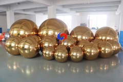 Large Golden Mirror Balls Floating Mirror Inflatable Reflective Balloon Christmas decoration gold mirror balls