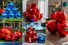 indoor outdoor promotional use Big Shiny Mirror Ball Ornaments Giant Red Gold Green Christmas Inflatable chrome Ornaments