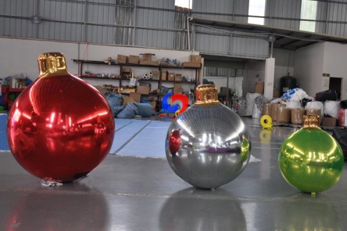 Christmas events festivals commercial giant inflatable chrome ornaments, Custom Giant Christmas Mirror Ball Ornament