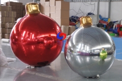 indoor outdoor promotional use Big Shiny Mirror Ball Ornaments Giant Red Gold Green Christmas Inflatable chrome Ornaments