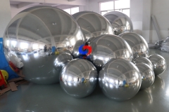 worldwide door to door shipping Christmas Party decor mirror ornaments silver inflatable mirror balls includes pump