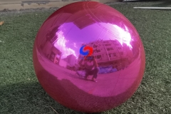 Overhead hanging Hot pink decor mirror balls inflatable big shiny balloon for Corporate Events/Weddings/Private Parties