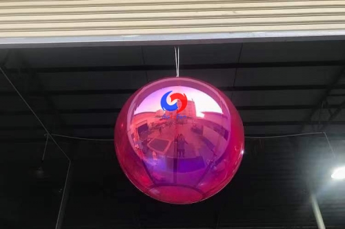 Overhead hanging Hot pink decor mirror balls inflatable big shiny balloon for Corporate Events/Weddings/Private Parties