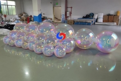 3-4 foot christmas decoration colorful mirrored disco shiny ball giant iridescent inflatable mirror balls wholesale