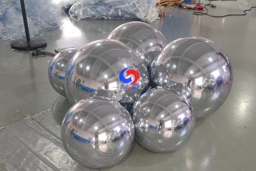 0.4m -10m giant decor silver colour inflatable mirror balls/ spheres large silver balls mirror balls for decoration