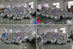 0.4m -10m giant decor silver colour inflatable mirror balls/ spheres large silver balls mirror balls for decoration