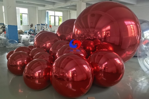 2023 Xmas decoration ornaments balls China Christmas inflatable balloons red decor big shiny balls/sphere