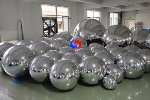 organize events all sizes colors big shiny inflatable silver balloons chromatic inflatable balls for christmas decor
