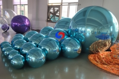 Custom giant teal inflatable mirror sphere decorative large pvc colorful teal big shiny balloons inflatable mirror ball