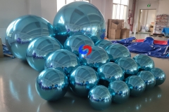 Custom giant teal inflatable mirror sphere decorative large pvc colorful teal big shiny balloons inflatable mirror ball