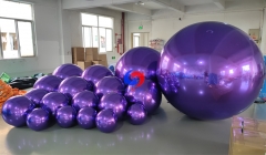 Purple big shinny ball PVC Inflatable Reflective Ball Christmas Mirror Sphere Purple Inflatable Sphere Mirror Balloon