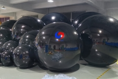 strong metal rigging points hang chrome balls dark black color decor giant mirror spheres big shiny inflatable spheres