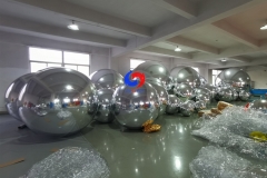  large event decoration pvc floating balloon pvc giant inflatable mirror ball inflatable silver chrome (shiny) balls for event