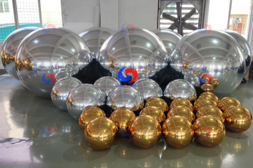 Special lady's big day Celebrate Decor Shimmering Giant Silver Golden Mirror Balls Balloons Metallic Spheres Setup