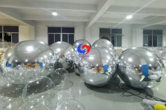  80cm -300cm Giant PVC Gold Silver Mirror Decoration Sphere Silver Mirror Finish Inflatable Decoration Sphere
