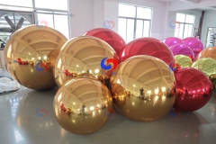 Christmas Time Event Holiday Party Decor Giant Balloon Arch Huge Gold /Golden/ Red Big Shiny Inflatable Mirror Balls