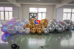big shiny inflatable balloons decorative hanging balls giant inflatable iridescent silver golden metallic mirror balls