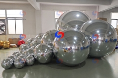 classic colour huge balloons Silver Giant Spheres big shiny inflatable balls giant chrome silver spheres for decoration