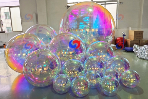Luxury Custom balloons Big shiny iridescent inflatable mirror balls for bridal baby shower birthday events any occasions
