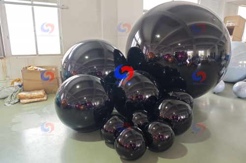 Customized wedding garlands backdrop decor new giant black helium balloons ceiling decoration disco shining balls/Spheres