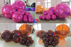 Disco Giant Hanging Clear Black Inflatable Mirror Ball Big Shiny Sphere for Large Events Party Wedding Stage Decoration