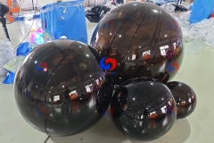 Disco Giant Hanging Clear Black Inflatable Mirror Ball Big Shiny Sphere for Large Events Party Wedding Stage Decoration