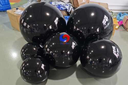 40cm (1.3ft) 60cm (2ft) 90cm (3.0ft) giant black mirror balloons/spheres big shiny solid black inflatable shiny balls