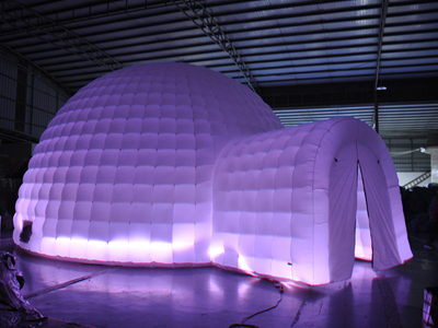 9m Dia. +2.5m Entrance LED dome tent to United Kingdom