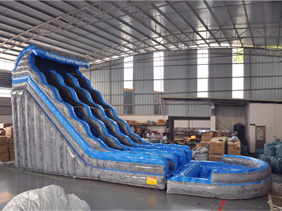 Big wave double lane inflatable water slide to Germany